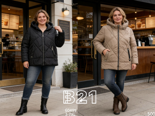 Kurtki damskie cienki Roz 3XL-7XL, 1 Kolor Paczka 5 szt